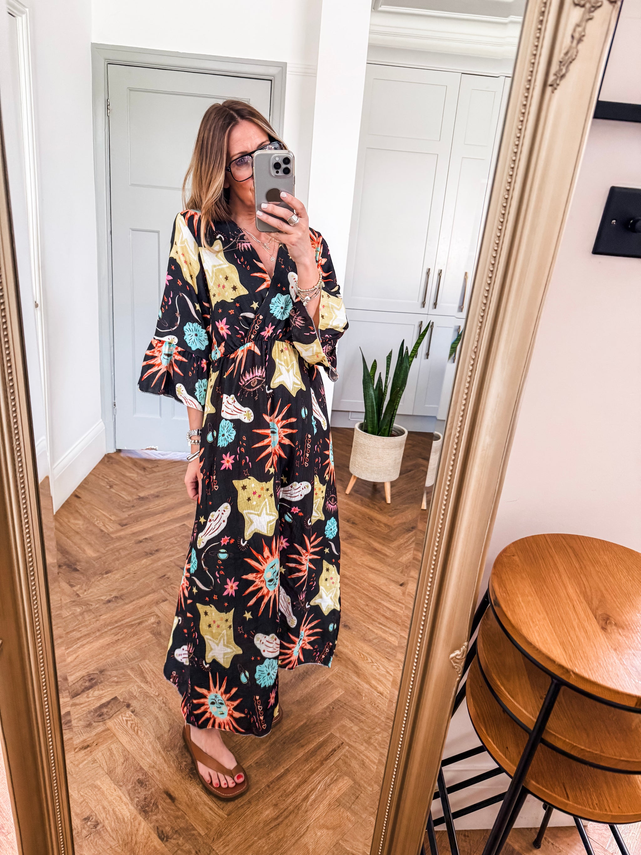 celestial print maxi dress Celestial Print Maxi Dress – MOO BOU