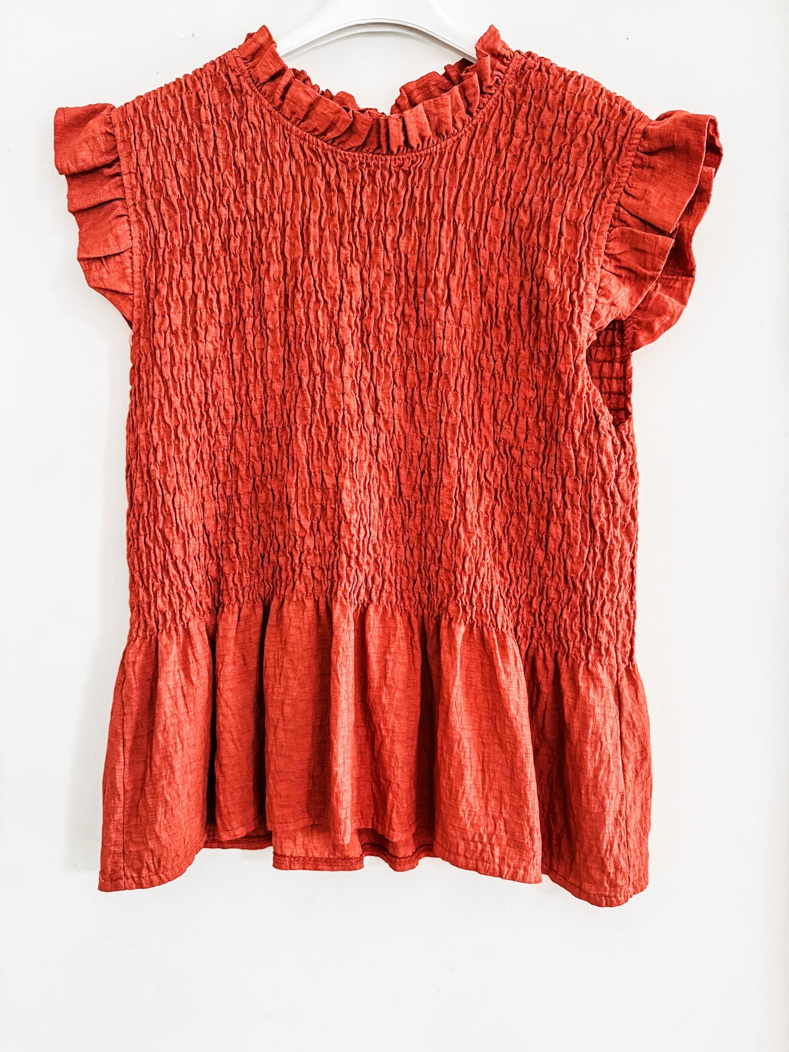 Frill Sleeve Shirred Top – MOO BOU