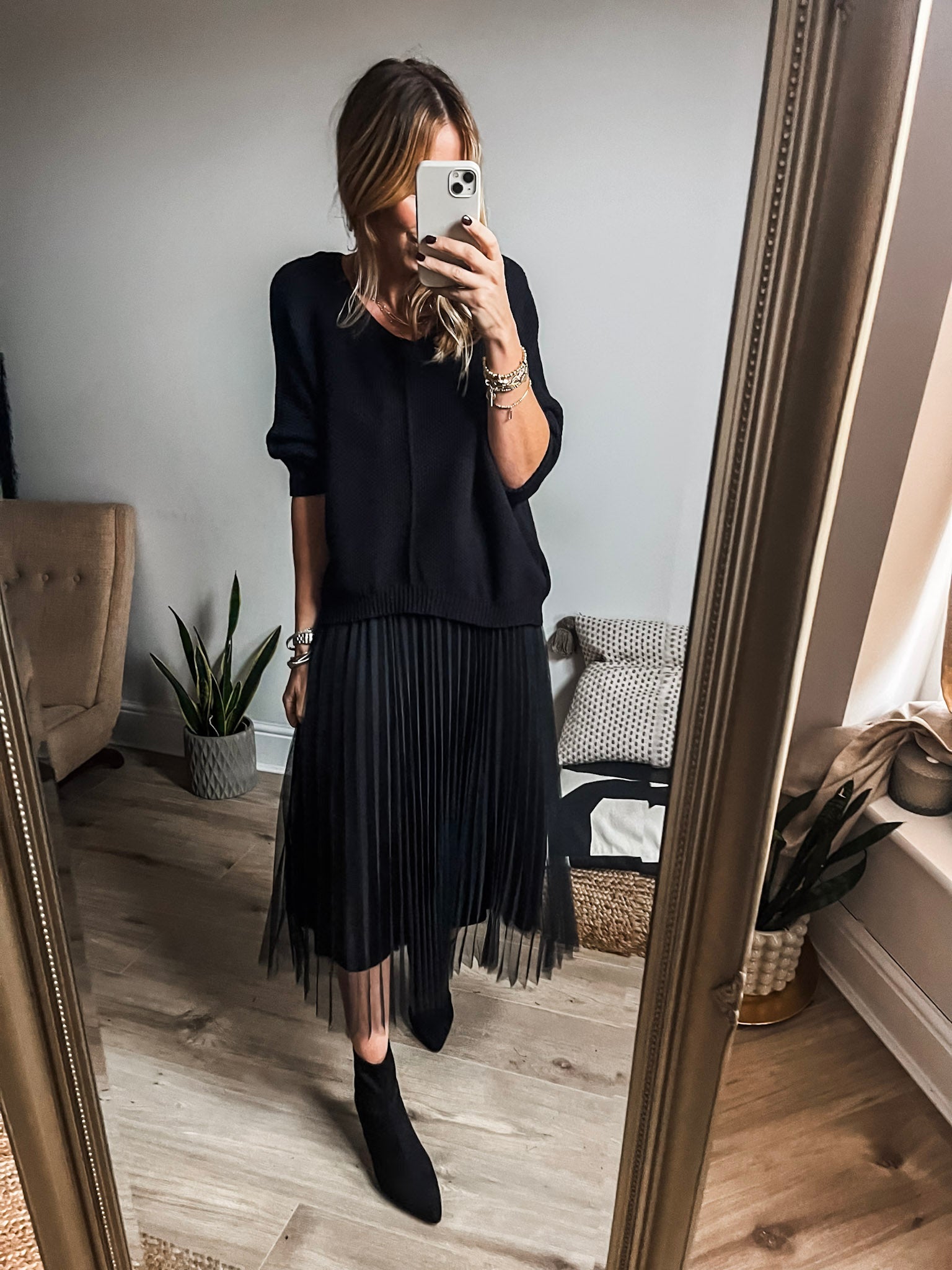 Two Piece Pleated Jumper Dress