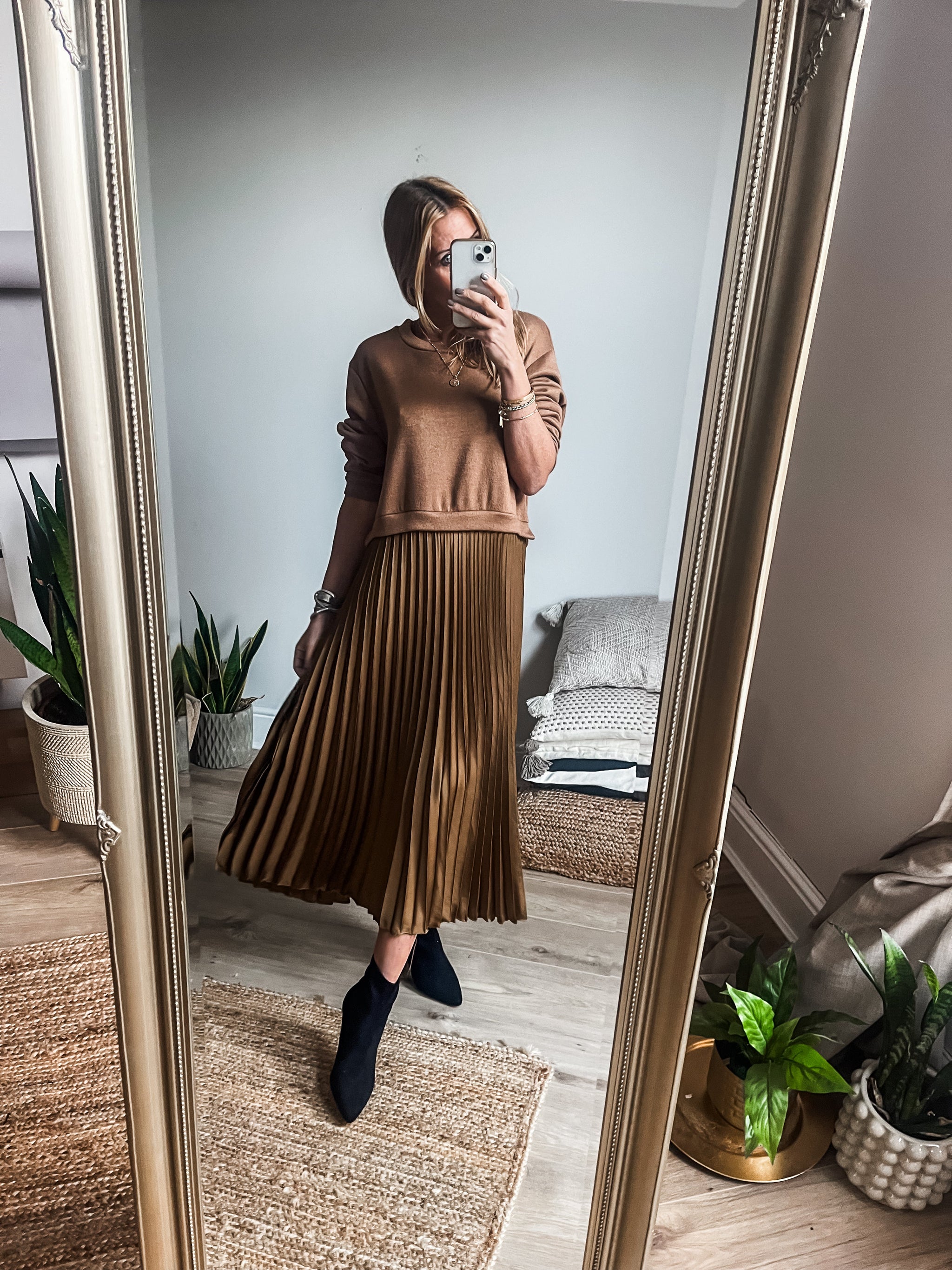 2 in 1 Jumper Pleated Midi Dress MOO BOU