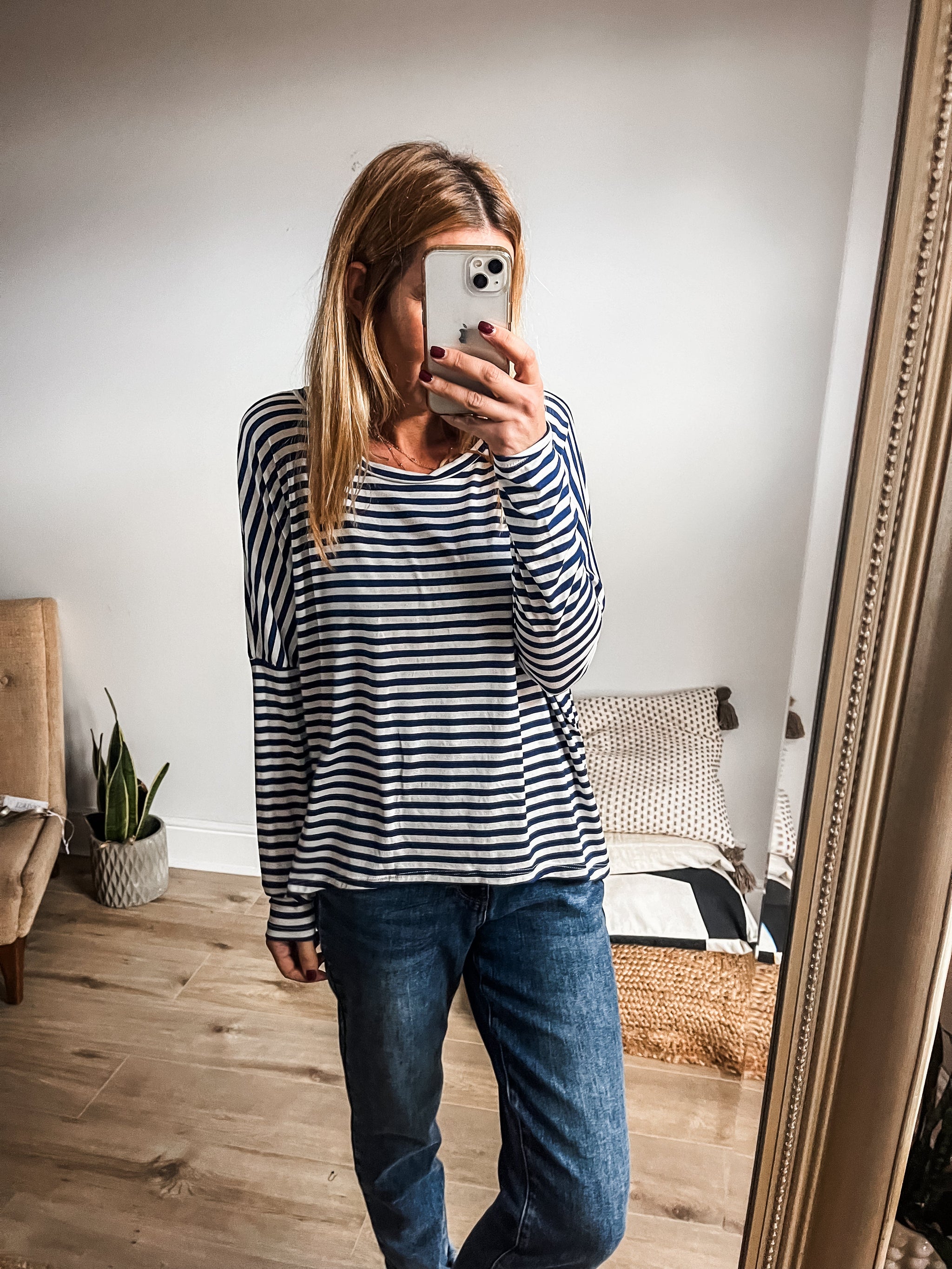 Striped Long Sleeve Jersey Top – MOO BOU